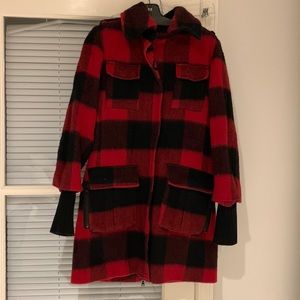 Alice + Olivia Plaid Military Coat